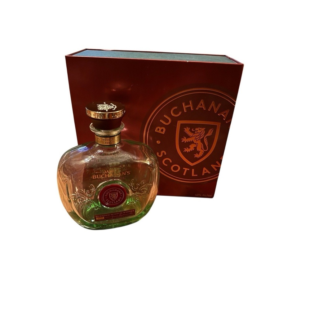 James Buchanan's Red Seal Empty‎ Scotch Whisky Decanter Bottle w/ Box Barware